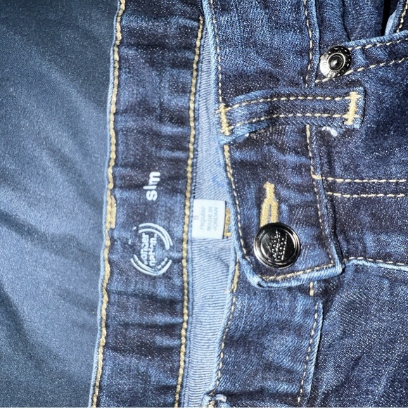 EUC Dark Wash Adjustable Waist Wondee Nation Boys Denim Blue Jeans Size 8 Slim - Picture 5 of 5